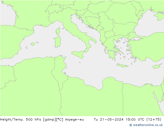Yükseklik/Sıc. 500 hPa Arpege-eu Sa 21.05.2024 15 UTC