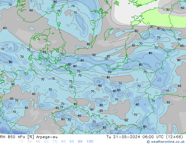 RV 850 hPa Arpege-eu di 21.05.2024 06 UTC