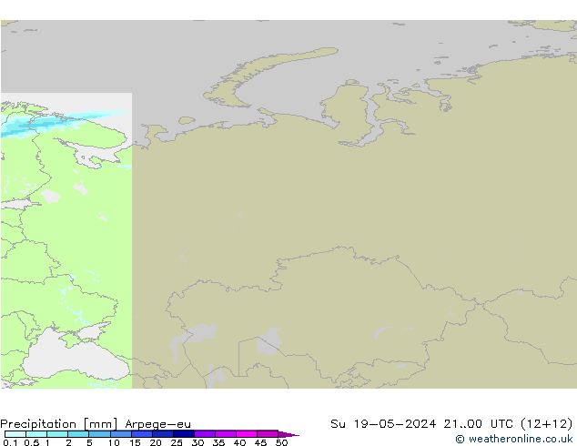 Precipitation Arpege-eu Su 19.05.2024 00 UTC