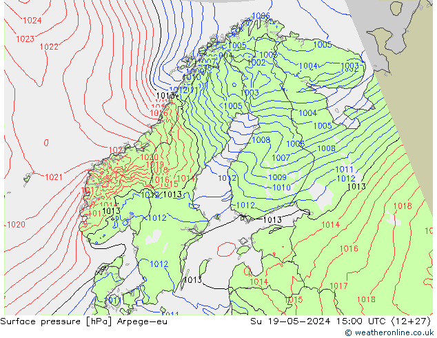 pression de l'air Arpege-eu dim 19.05.2024 15 UTC