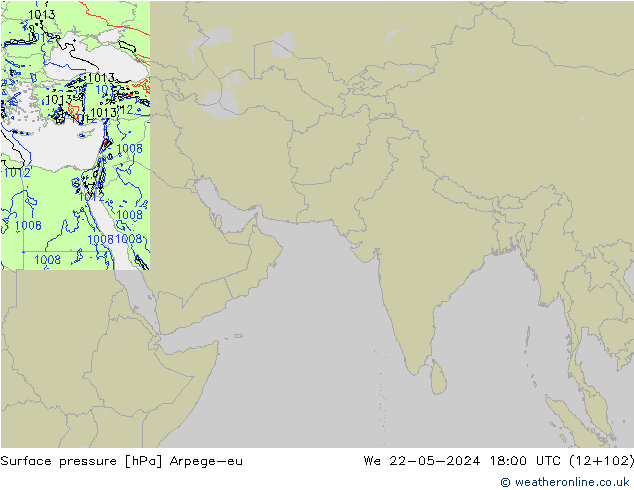 pression de l'air Arpege-eu mer 22.05.2024 18 UTC