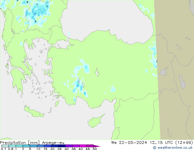 precipitação Arpege-eu Qua 22.05.2024 15 UTC