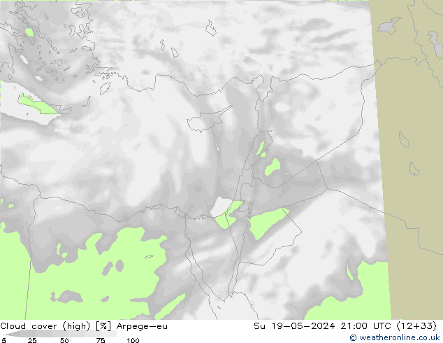 vysoký oblak Arpege-eu Ne 19.05.2024 21 UTC