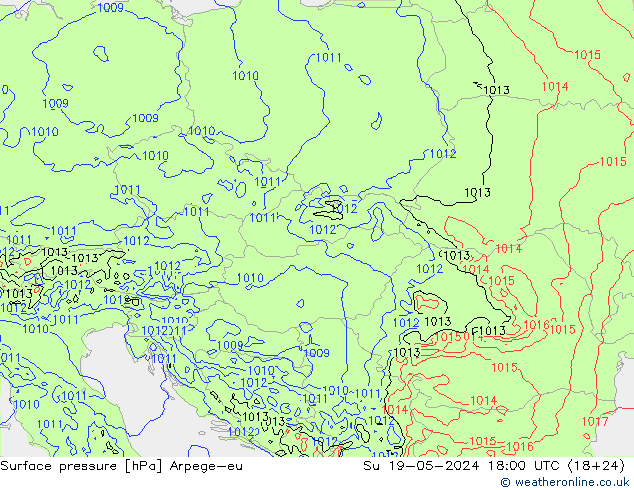 Surface pressure Arpege-eu Su 19.05.2024 18 UTC