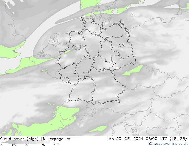 облака (средний) Arpege-eu пн 20.05.2024 06 UTC