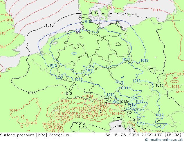 Yer basıncı Arpege-eu Cts 18.05.2024 21 UTC