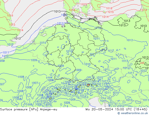 Bodendruck Arpege-eu Mo 20.05.2024 15 UTC