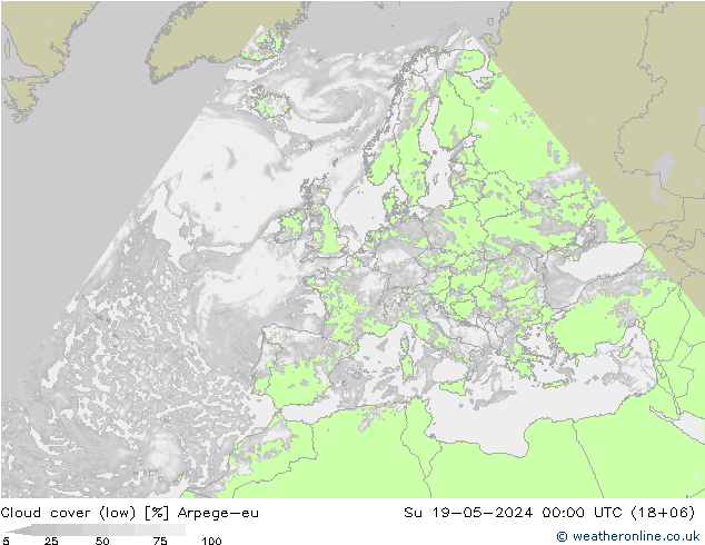 Wolken (tief) Arpege-eu So 19.05.2024 00 UTC