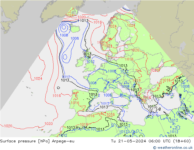 Bodendruck Arpege-eu Di 21.05.2024 06 UTC