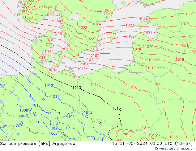 Luchtdruk (Grond) Arpege-eu di 21.05.2024 03 UTC