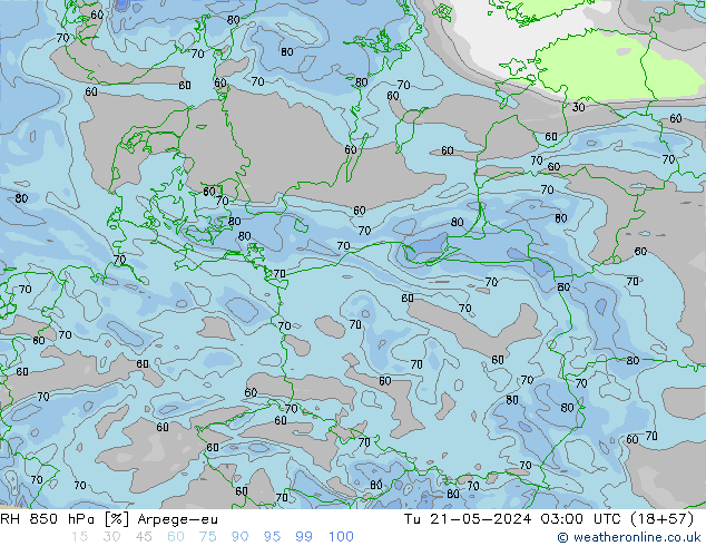 850 hPa Nispi Nem Arpege-eu Sa 21.05.2024 03 UTC