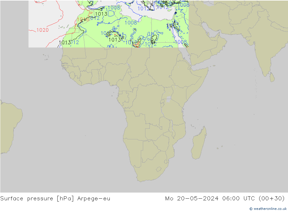 ciśnienie Arpege-eu pon. 20.05.2024 06 UTC