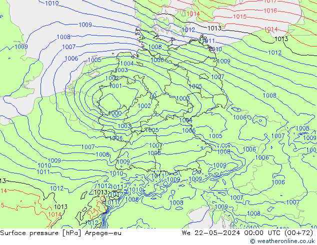 ciśnienie Arpege-eu śro. 22.05.2024 00 UTC