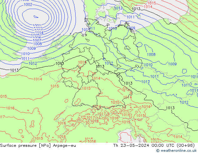 Yer basıncı Arpege-eu Per 23.05.2024 00 UTC