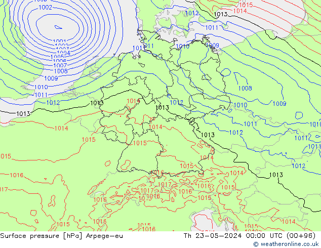 ciśnienie Arpege-eu czw. 23.05.2024 00 UTC