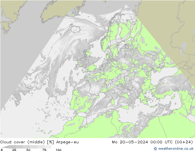 nuvens (médio) Arpege-eu Seg 20.05.2024 00 UTC