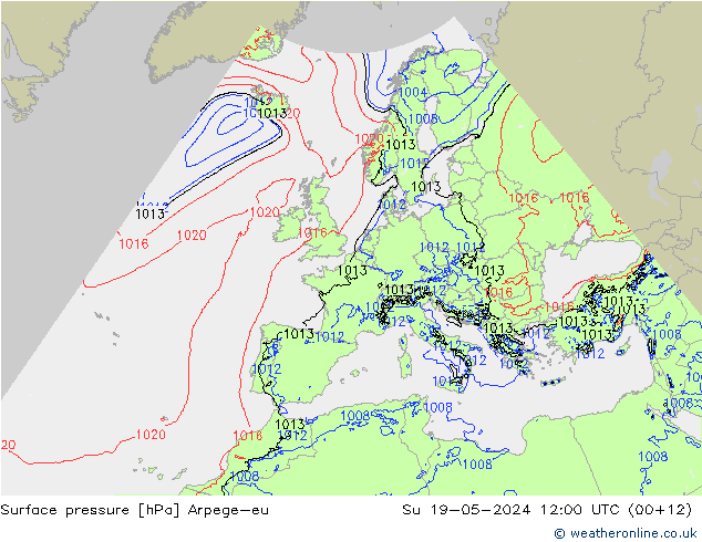 pression de l'air Arpege-eu dim 19.05.2024 12 UTC
