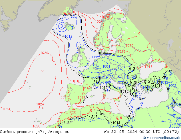 pressão do solo Arpege-eu Qua 22.05.2024 00 UTC