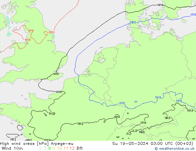 High wind areas Arpege-eu Dom 19.05.2024 03 UTC