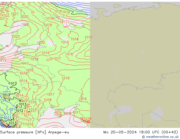 pressão do solo Arpege-eu Seg 20.05.2024 18 UTC