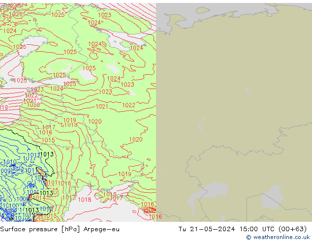 Bodendruck Arpege-eu Di 21.05.2024 15 UTC