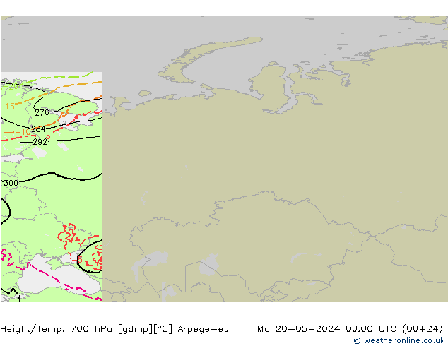 Geop./Temp. 700 hPa Arpege-eu lun 20.05.2024 00 UTC
