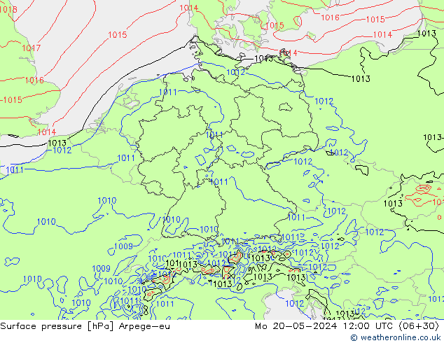 Luchtdruk (Grond) Arpege-eu ma 20.05.2024 12 UTC