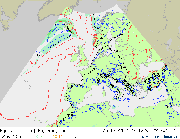 Izotacha Arpege-eu nie. 19.05.2024 12 UTC