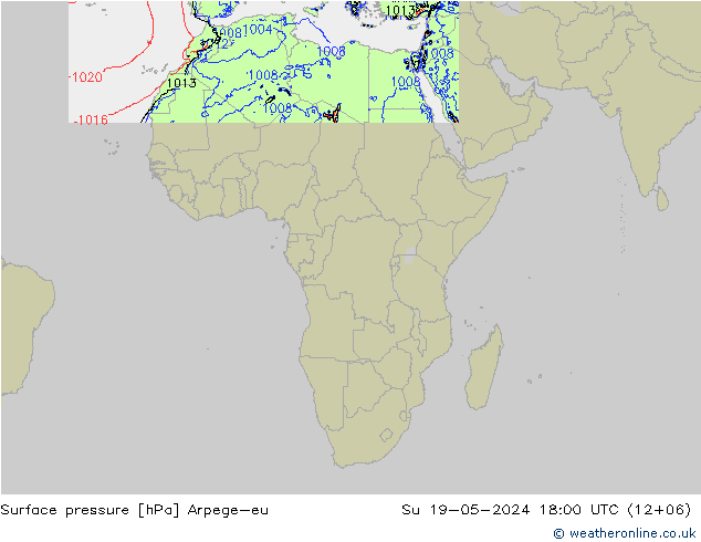 pression de l'air Arpege-eu dim 19.05.2024 18 UTC
