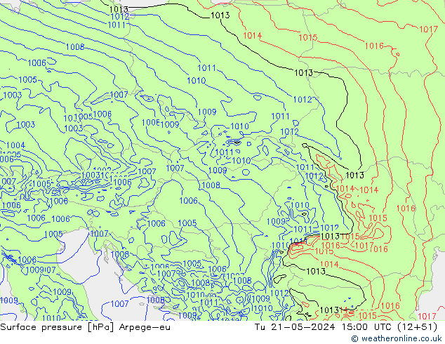 pressão do solo Arpege-eu Ter 21.05.2024 15 UTC