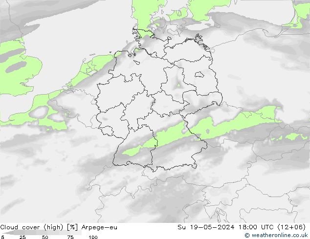 Wolken (hohe) Arpege-eu So 19.05.2024 18 UTC