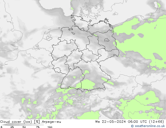 Wolken (tief) Arpege-eu Mi 22.05.2024 06 UTC