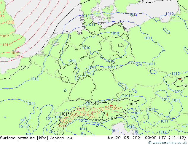 pression de l'air Arpege-eu lun 20.05.2024 00 UTC