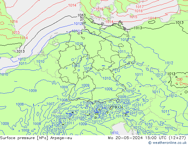 pressão do solo Arpege-eu Seg 20.05.2024 15 UTC