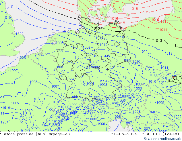 Luchtdruk (Grond) Arpege-eu di 21.05.2024 12 UTC