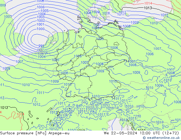 ciśnienie Arpege-eu śro. 22.05.2024 12 UTC