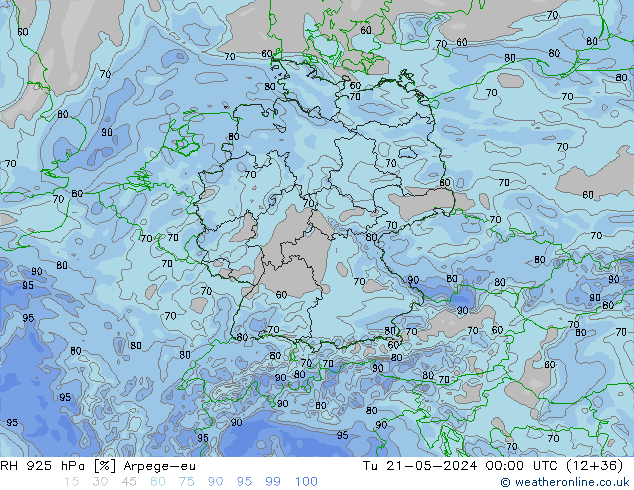 RV 925 hPa Arpege-eu di 21.05.2024 00 UTC