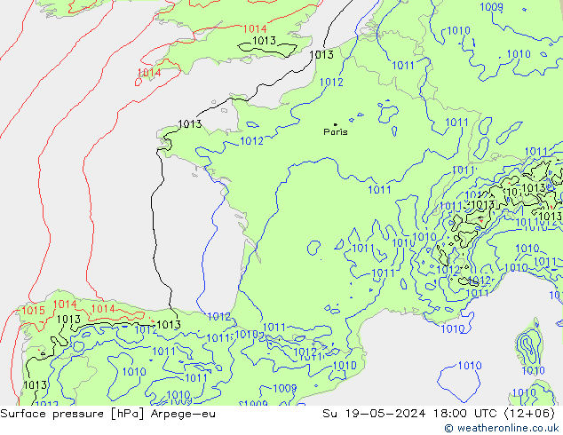 Bodendruck Arpege-eu So 19.05.2024 18 UTC