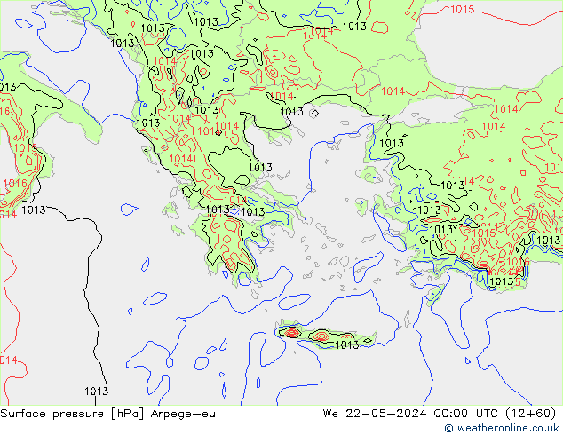 Atmosférický tlak Arpege-eu St 22.05.2024 00 UTC