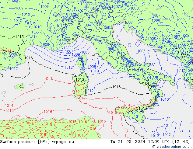 Atmosférický tlak Arpege-eu Út 21.05.2024 12 UTC