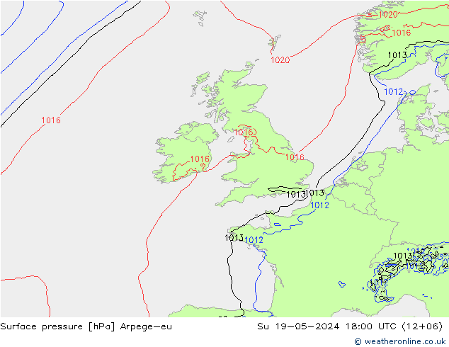 pression de l'air Arpege-eu dim 19.05.2024 18 UTC