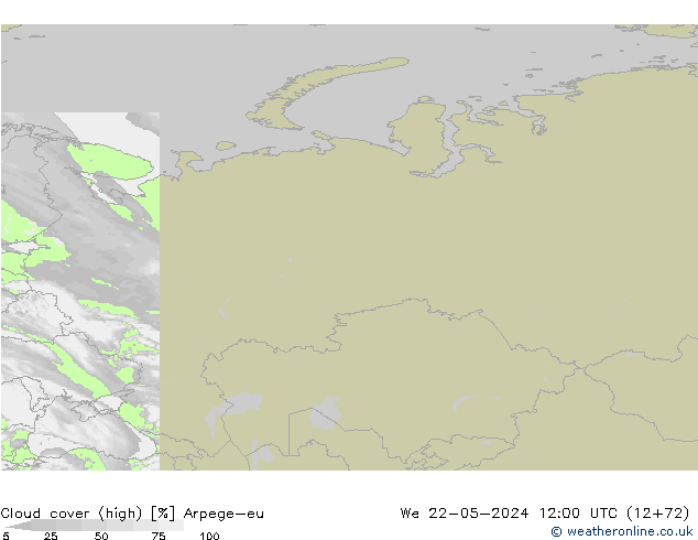 Bewolking (Hoog) Arpege-eu wo 22.05.2024 12 UTC