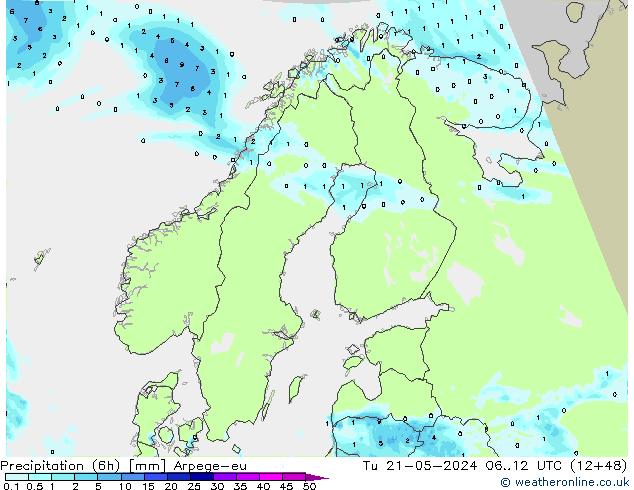 Nied. akkumuliert (6Std) Arpege-eu Di 21.05.2024 12 UTC