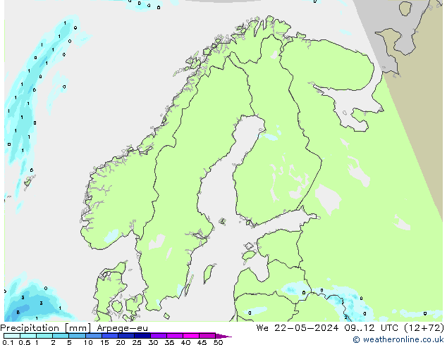 Precipitación Arpege-eu mié 22.05.2024 12 UTC