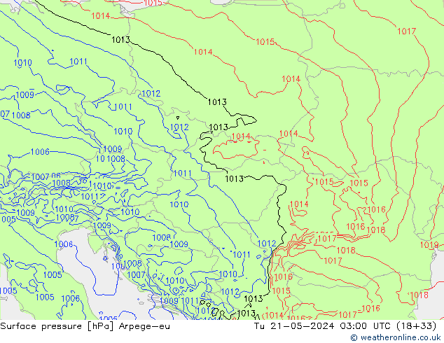 Luchtdruk (Grond) Arpege-eu di 21.05.2024 03 UTC