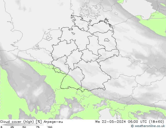 nuvens (high) Arpege-eu Qua 22.05.2024 06 UTC