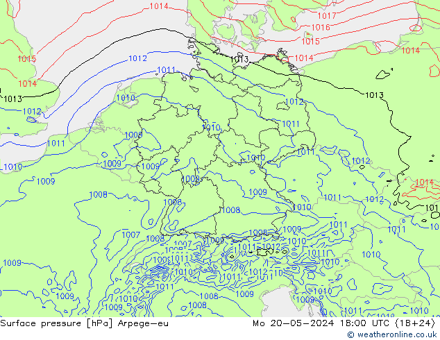 ciśnienie Arpege-eu pon. 20.05.2024 18 UTC