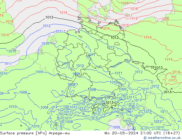 Yer basıncı Arpege-eu Pzt 20.05.2024 21 UTC