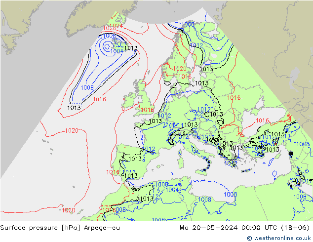 pressão do solo Arpege-eu Seg 20.05.2024 00 UTC