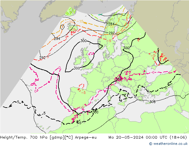 Hoogte/Temp. 700 hPa Arpege-eu ma 20.05.2024 00 UTC